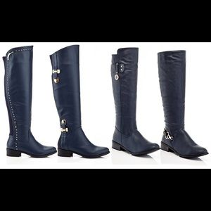 Knee high boots elastic calf fashion riding boots